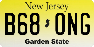 NJ license plate B68ONG