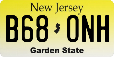 NJ license plate B68ONH