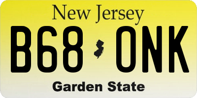 NJ license plate B68ONK