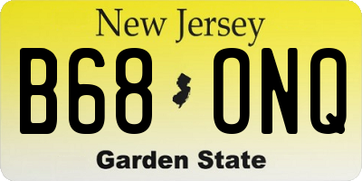 NJ license plate B68ONQ