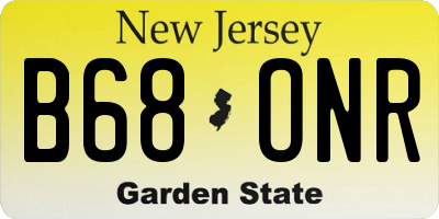 NJ license plate B68ONR