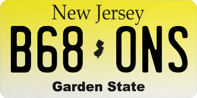 NJ license plate B68ONS