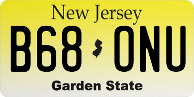 NJ license plate B68ONU