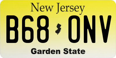 NJ license plate B68ONV