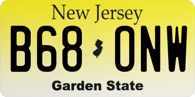 NJ license plate B68ONW