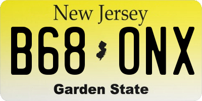NJ license plate B68ONX