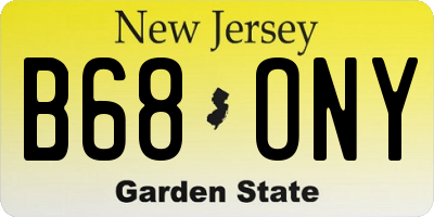 NJ license plate B68ONY