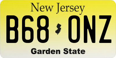 NJ license plate B68ONZ
