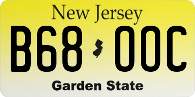 NJ license plate B68OOC