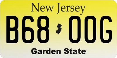 NJ license plate B68OOG