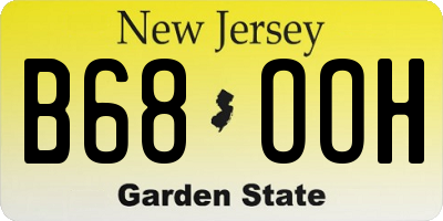 NJ license plate B68OOH