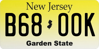 NJ license plate B68OOK