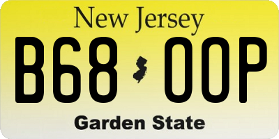 NJ license plate B68OOP