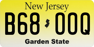NJ license plate B68OOQ