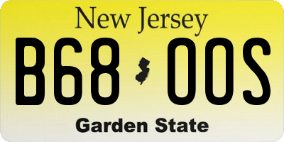 NJ license plate B68OOS