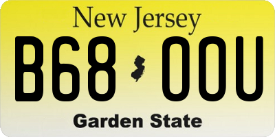 NJ license plate B68OOU