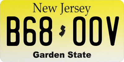 NJ license plate B68OOV