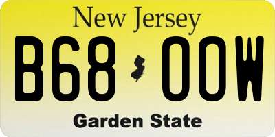 NJ license plate B68OOW