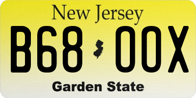 NJ license plate B68OOX
