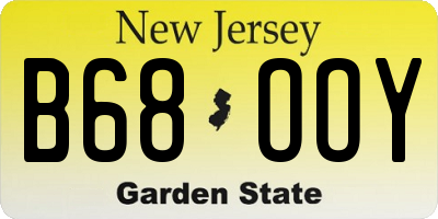 NJ license plate B68OOY