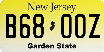 NJ license plate B68OOZ
