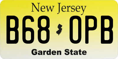 NJ license plate B68OPB