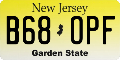 NJ license plate B68OPF