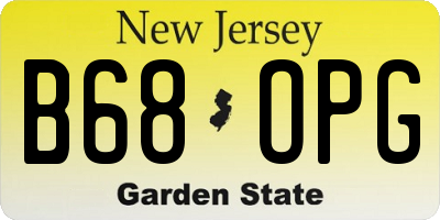 NJ license plate B68OPG