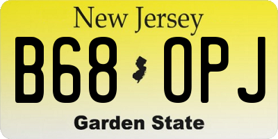 NJ license plate B68OPJ
