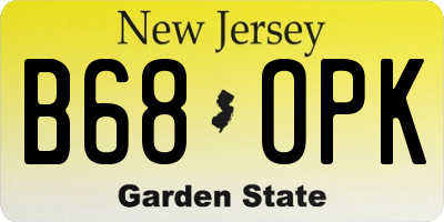 NJ license plate B68OPK