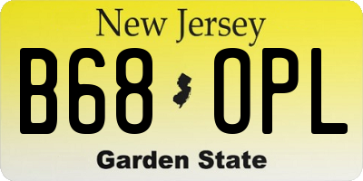 NJ license plate B68OPL
