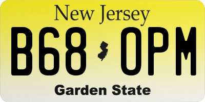 NJ license plate B68OPM