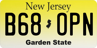 NJ license plate B68OPN
