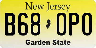 NJ license plate B68OPO