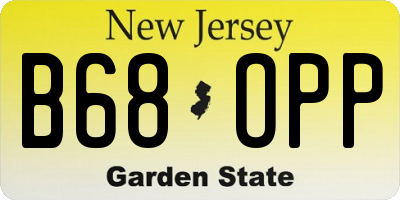 NJ license plate B68OPP