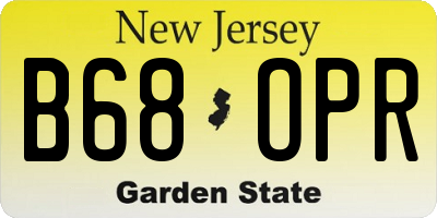 NJ license plate B68OPR