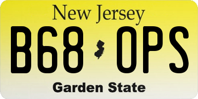 NJ license plate B68OPS