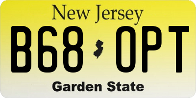 NJ license plate B68OPT