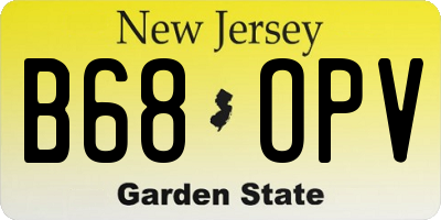 NJ license plate B68OPV