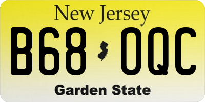 NJ license plate B68OQC