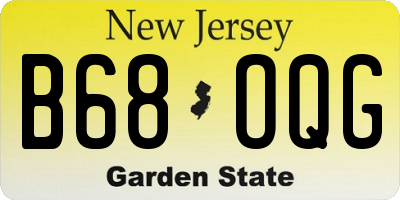 NJ license plate B68OQG