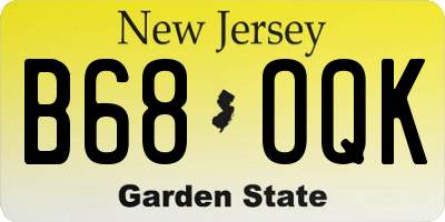 NJ license plate B68OQK