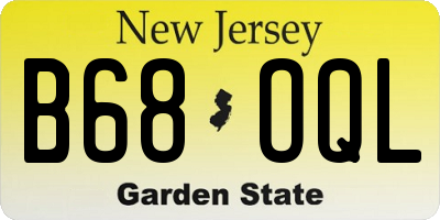 NJ license plate B68OQL