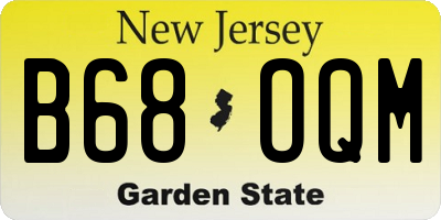 NJ license plate B68OQM