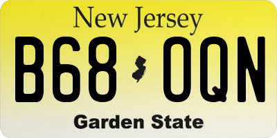 NJ license plate B68OQN
