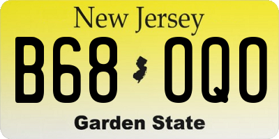 NJ license plate B68OQO