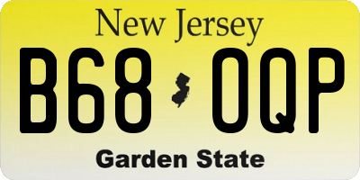 NJ license plate B68OQP