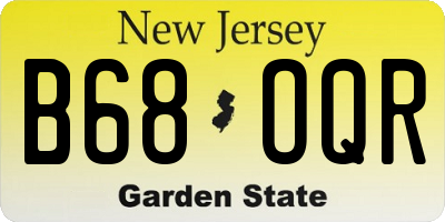 NJ license plate B68OQR