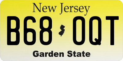 NJ license plate B68OQT