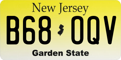 NJ license plate B68OQV